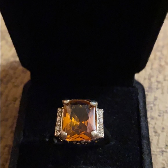 Topaz 925 stamped silver with rhinestones ! - Picture 1 of 3